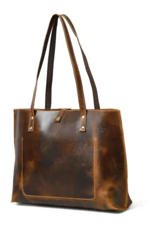 Buffalo Terry Women’s Leather Tote Bag Coffee Brown