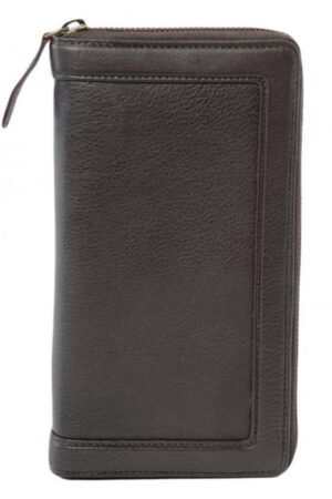 Vegetable Tanned Leather Travel Wallet Brown