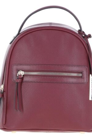 Small 100% Real Leather Backpack Burgundy