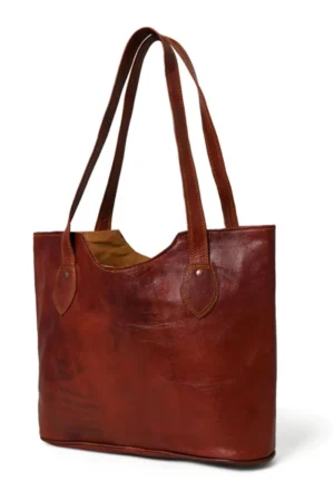 Timeless Elegance Women’s Leather Tote Bag Dark Brown