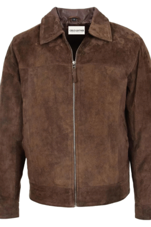 Mens Real Suede Casual Harrington Jacket Larry