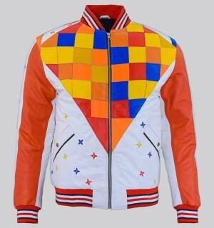 Harlequin Louis Vuitton Bomber Leather Jacket